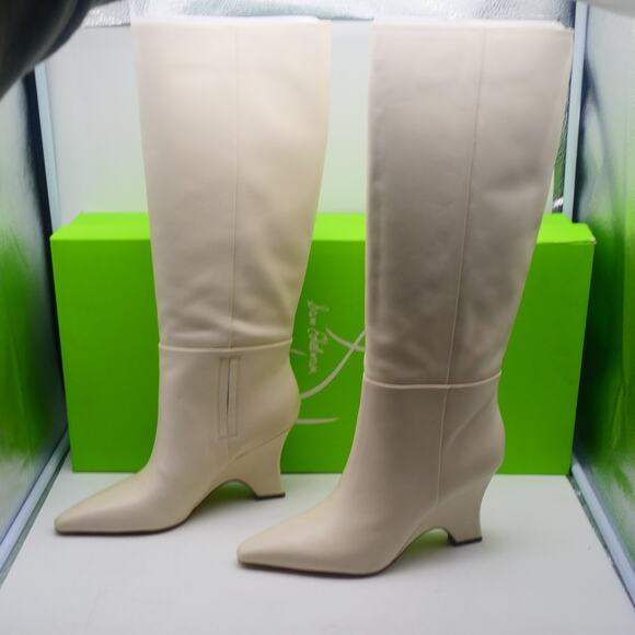 NEW Sam Edelman Vance Knee High Boots Women's 5 Ivory Cream - Picture 5 of 10